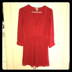 Red dress with pretty detailing